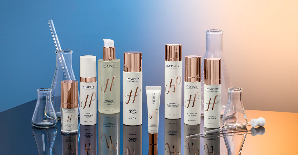 Hydrinity medical-grade skincare products available through Eternal MedSpa