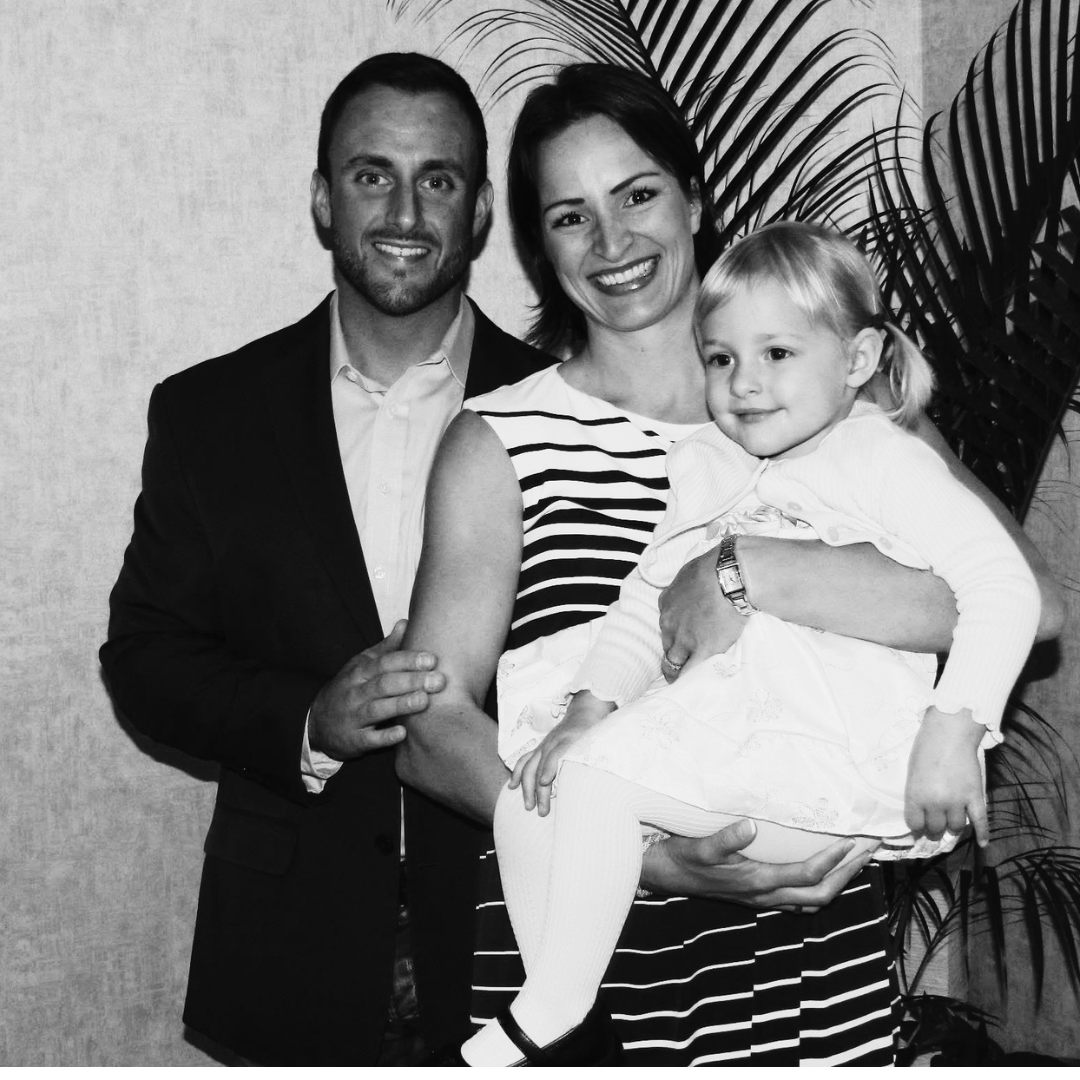 Jason and Antje with their newborn daughter
