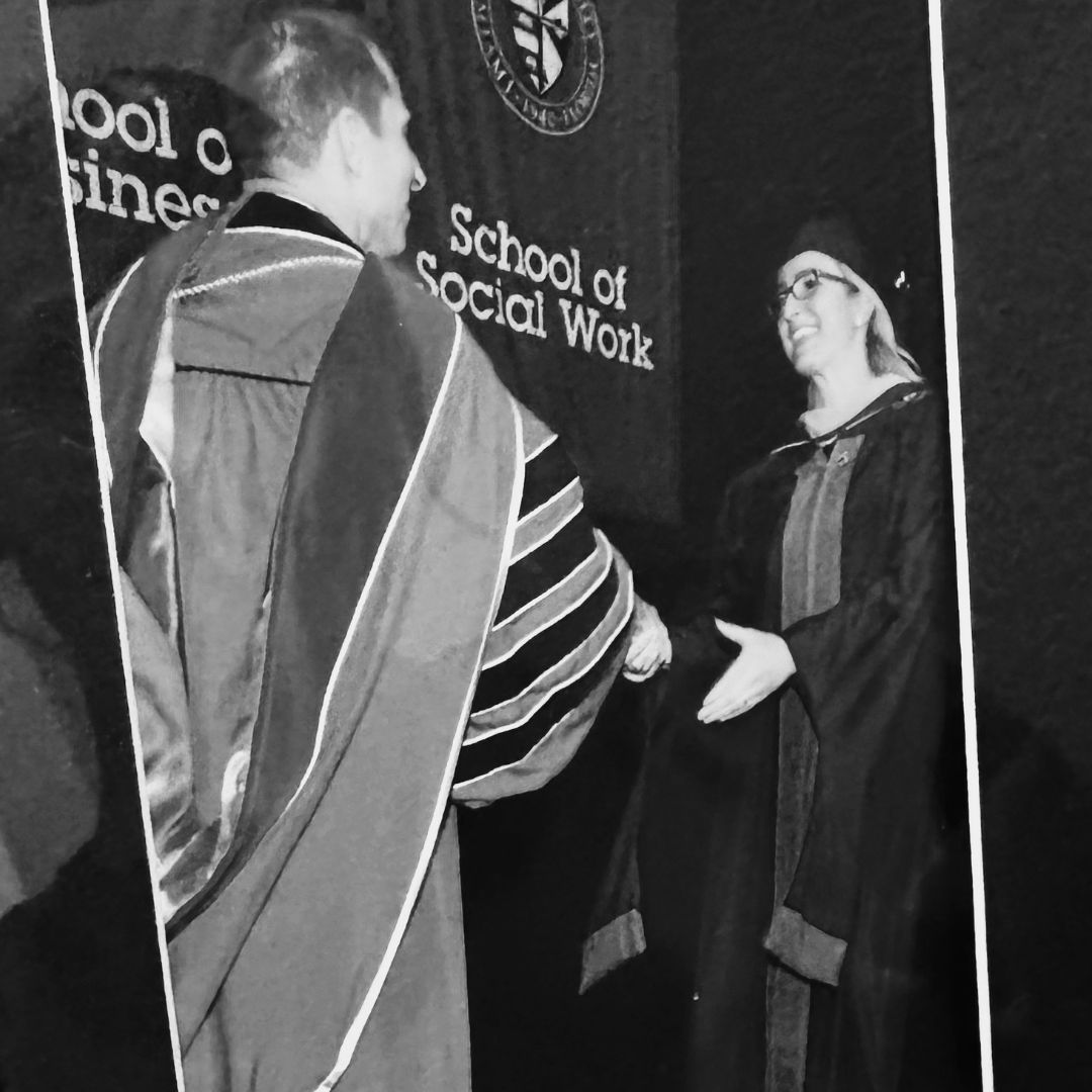 Antje Dangel receiving her physician assistant degree at commencement, Miami, 2019